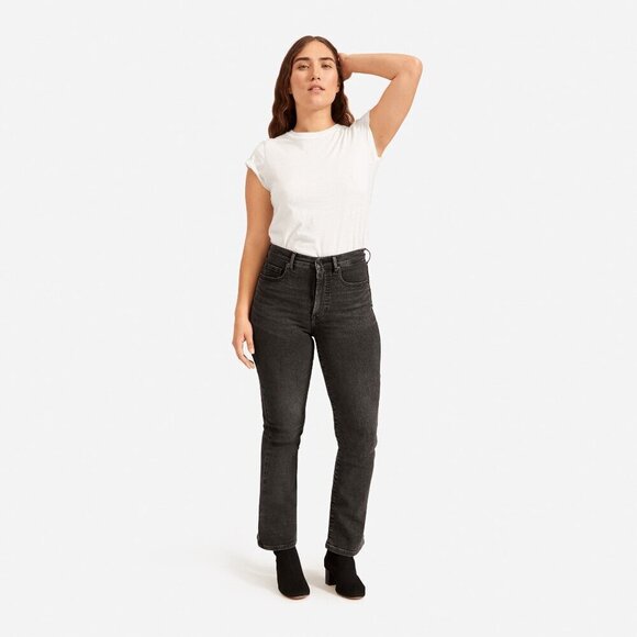 EVERLANE the authentic stretch slim bootcut jean-black - Picture 1 of 10